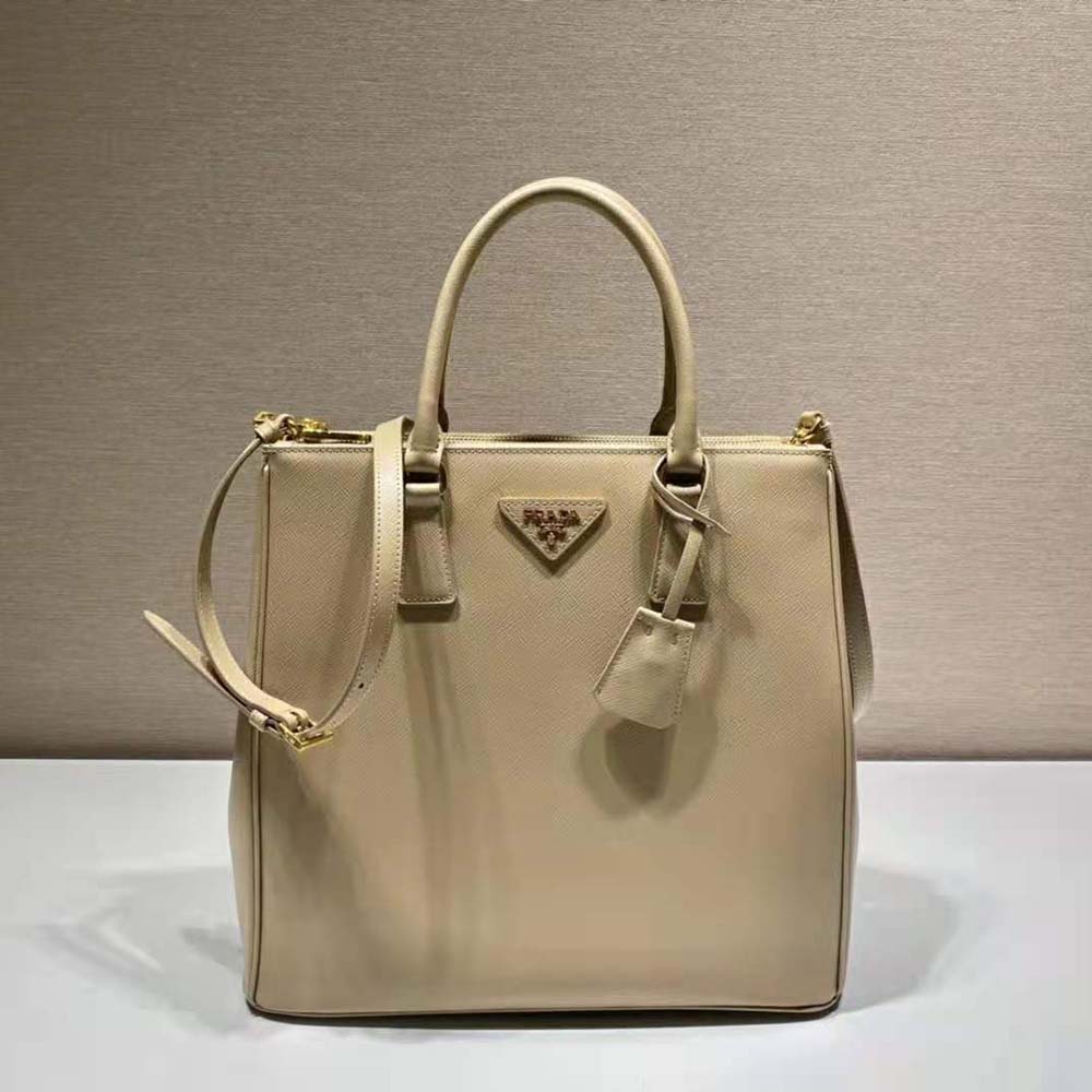 Prada Women Medium Prada Galleria Saffiano Leather Bag-Sandy