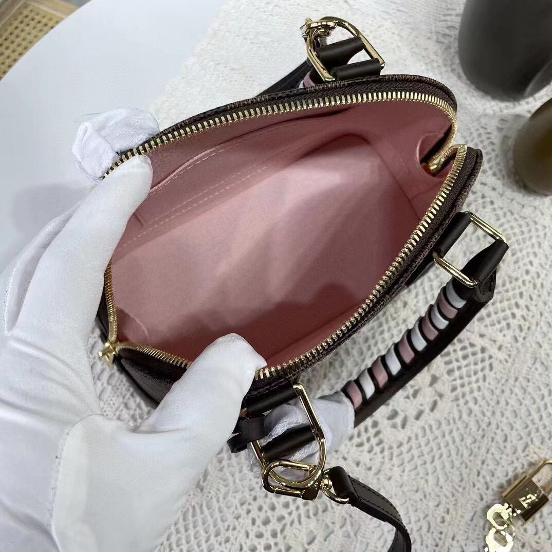 Louis Vuitton LV Women Braided Alma BB Brown Damier Ebene Coated Canvas