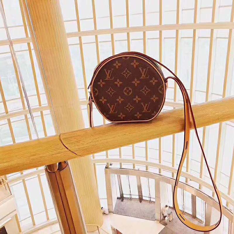 Louis Vuitton LV Women Boite Chapeau Souple PM in Monogram Coated Canvas-Brown