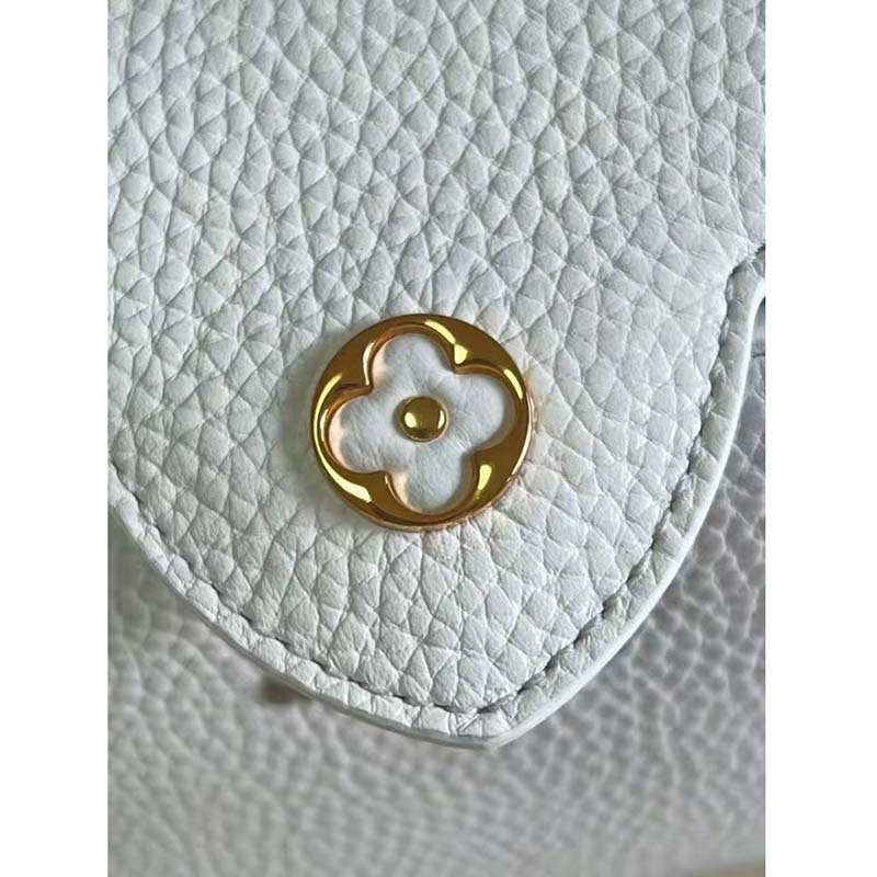 Louis Vuitton LV Women Capucines Mini Handbag White Taurillon Leather