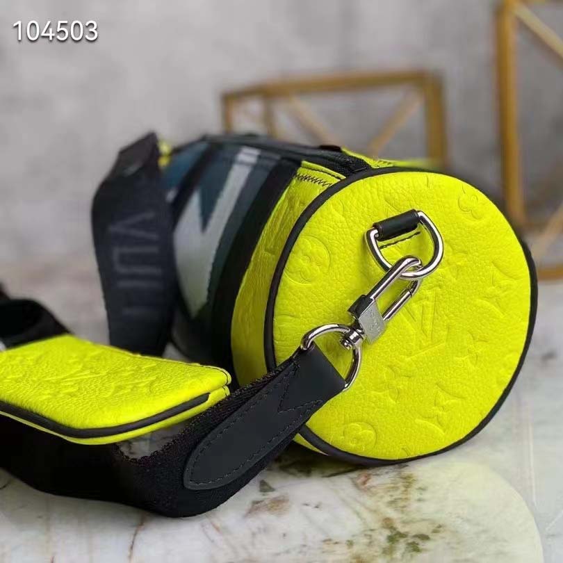 Louis Vuitton LV Unisex Polochon Yellow Monogram Embossed Taurillon Cowhide Leather