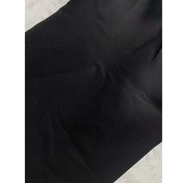 Louis Vuitton LV Women Zipper Neckline Dress Wool Silk Black 1AFGB1