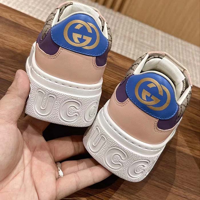 Gucci Unisex GG Sneaker Beige Ebony GG Supreme Canvas Mid 5.6 CM Heel