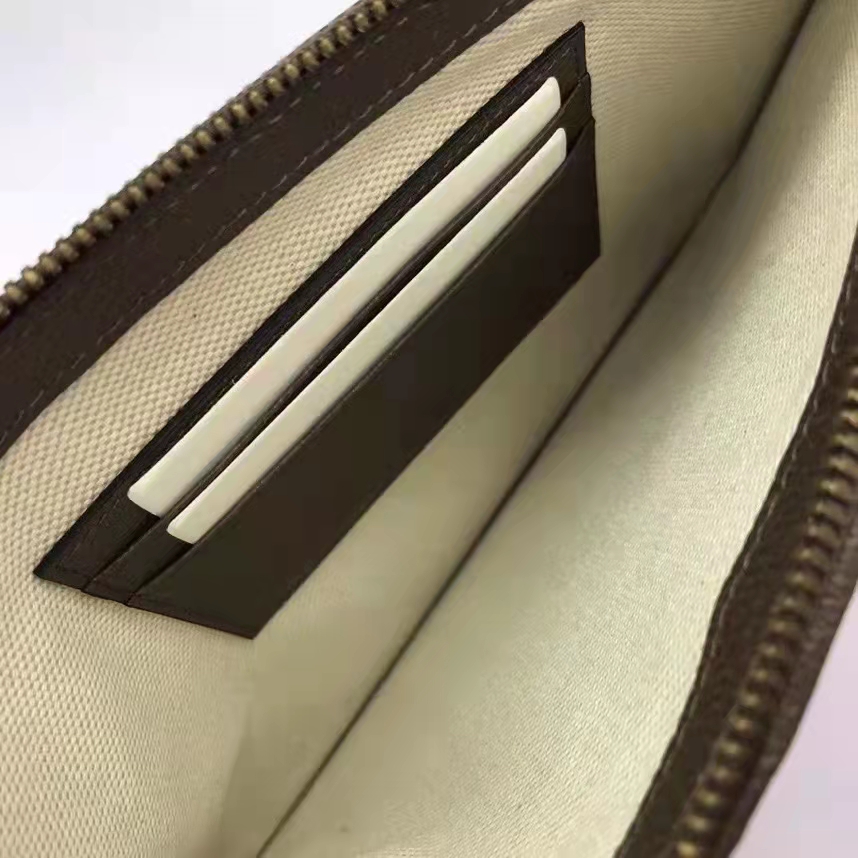 Gucci Unisex Ophidia Pouch Web Beige Ebony GG Supreme Canvas Double G