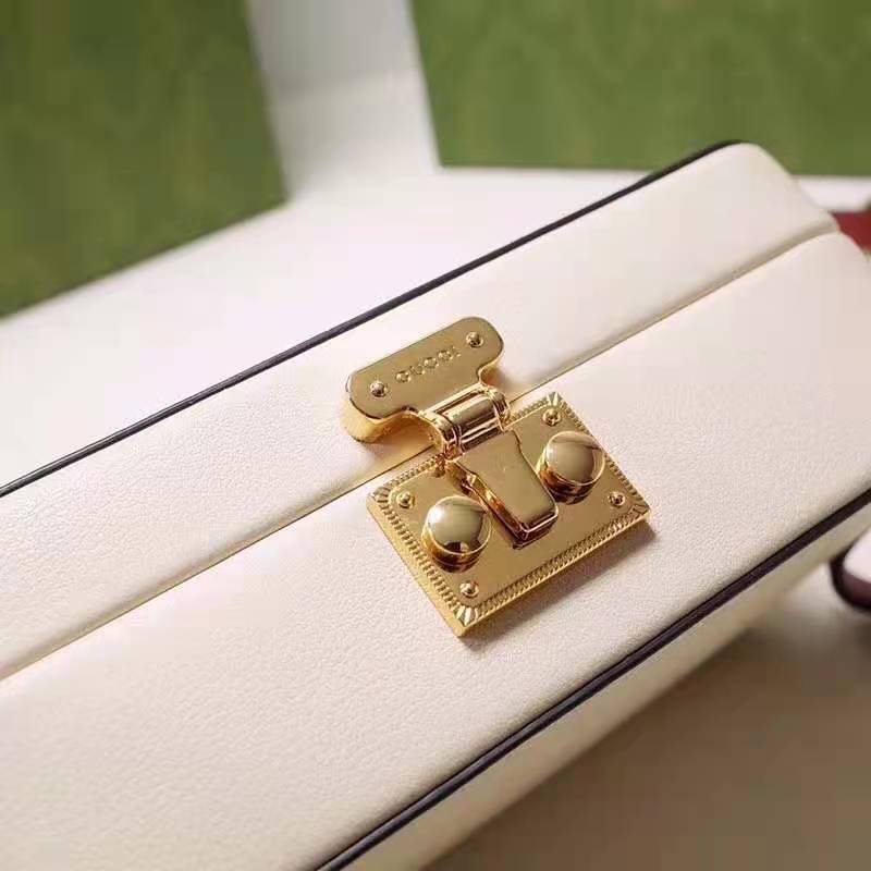 Gucci Women Interlocking G Mini Bag White and Red Leather Interlocking G