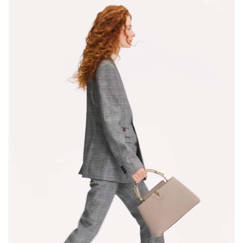 Louis Vuitton LV Women Capucines MM Handbag Grey Taurillon Cowhide