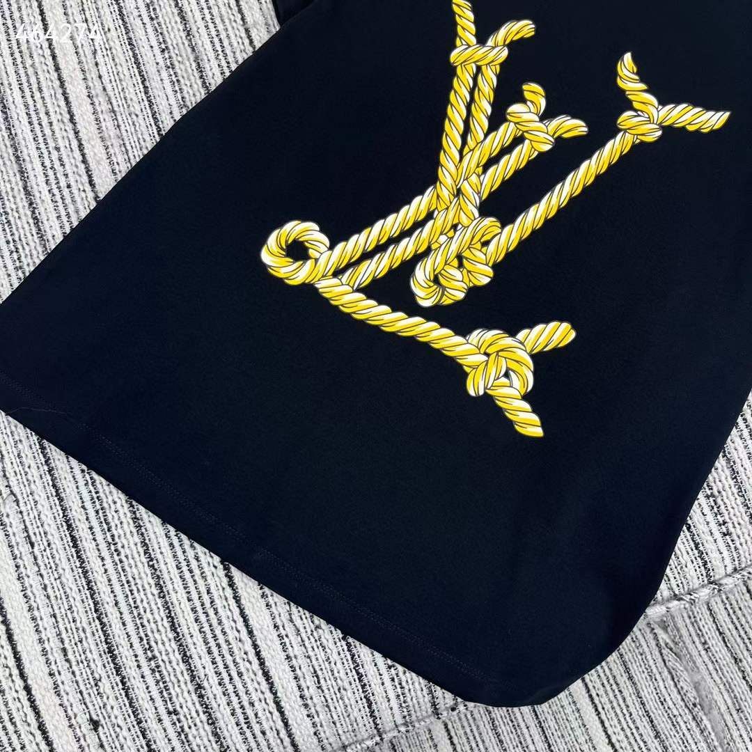 Louis Vuitton Women Nautical LV T-Shirt Cotton Black 1AFMZA