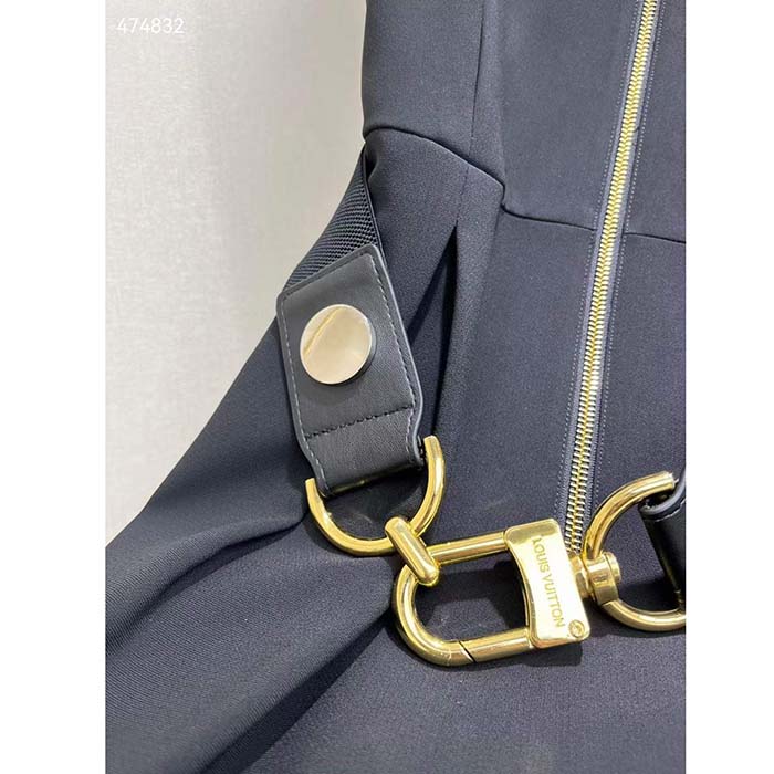 Louis Vuitton LV Women XXL Detail Cap Sleeve Dress Wool Black Regular Fit 1ABQR8