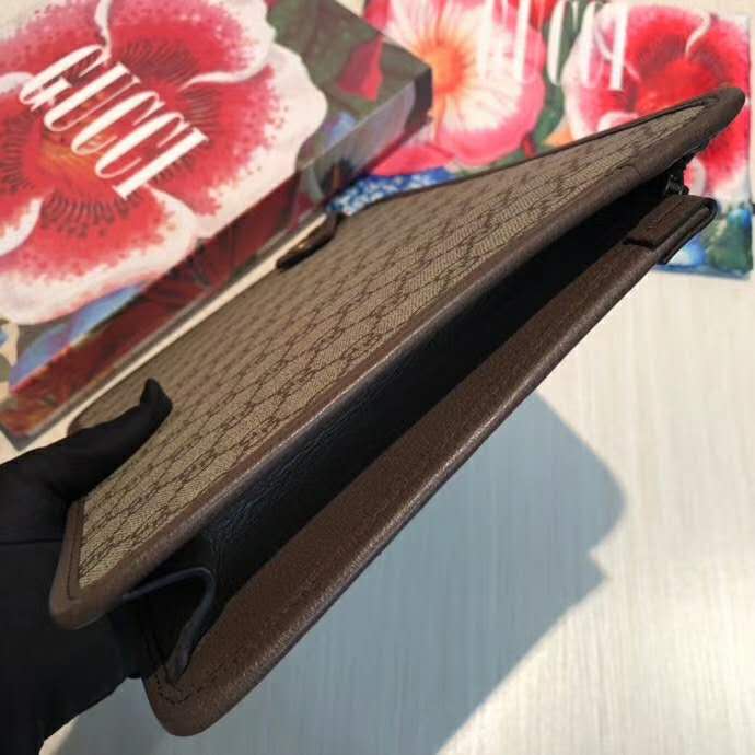 Gucci GG Unisex Ophidia GG Pouch Beige/Ebony GG Supreme Canvas