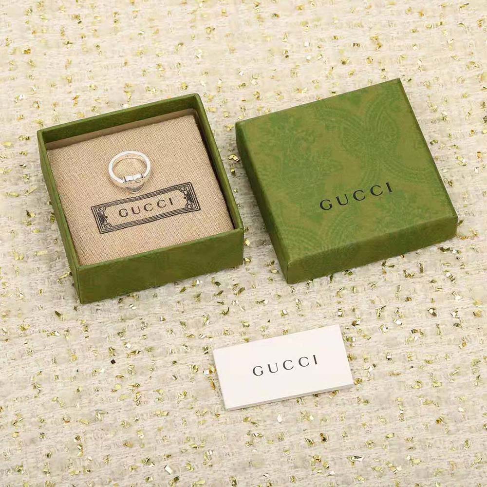 Gucci Women Trademark Ring with Heart Pendant