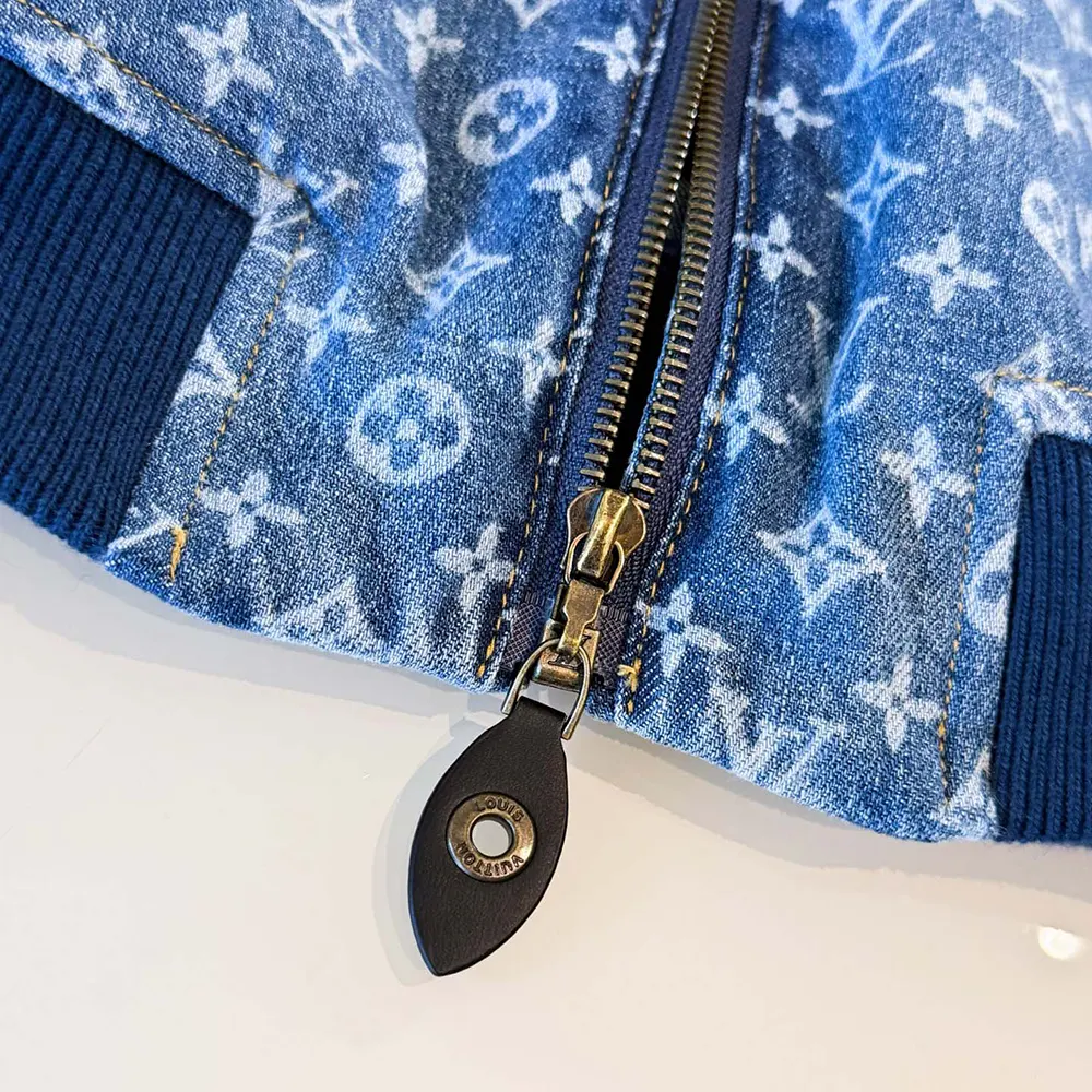 Louis Vuitton Women Cropped Monogram Denim Bomber Jacket 1AI176