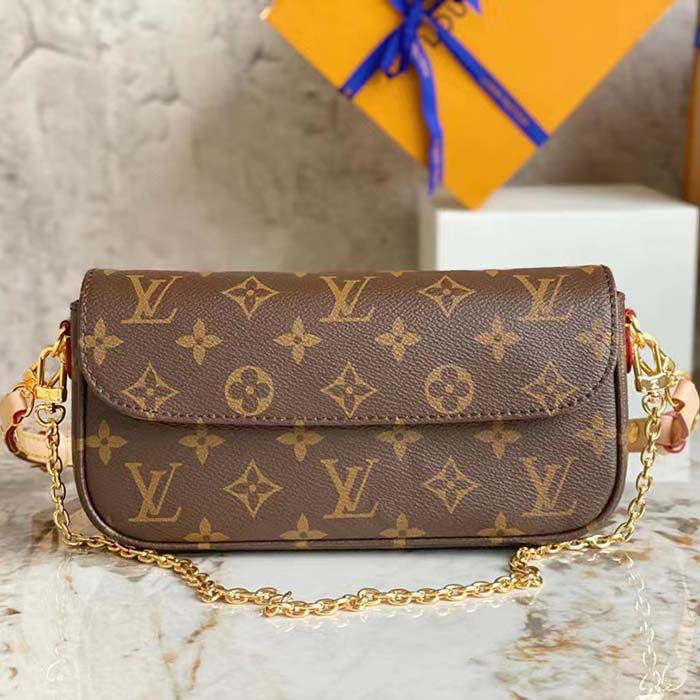 Louis Vuitton Women LV Wallet On Chain Ivy Brown Monogram Coated Canvas