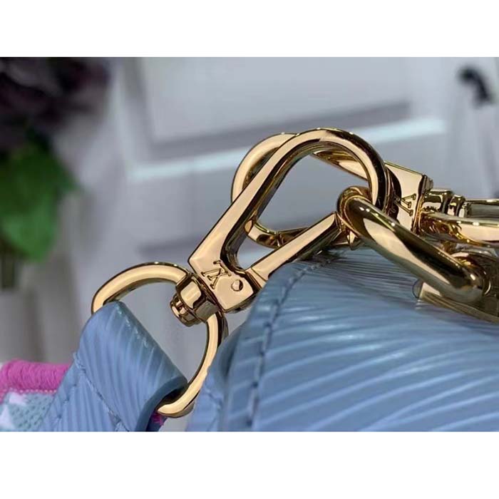 Louis Vuitton LV Women Twist PM Bag Bleu Nuage Blue Epi Grained Leather