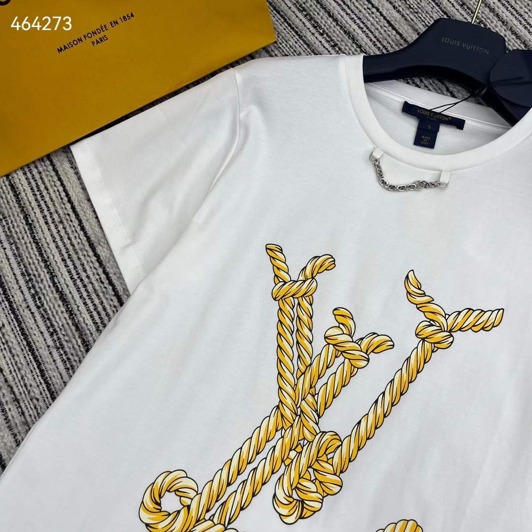 Louis Vuitton Women Nautical LV T-Shirt Cotton White 1AFMZ4