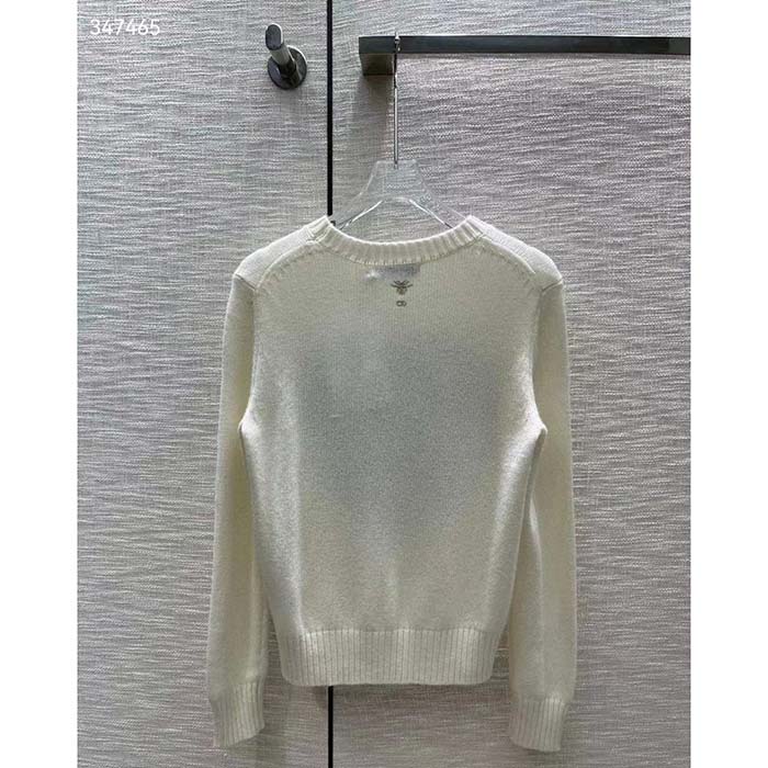 Dior Men CD Sweater Ecru Technical Cashmere Wool Knit Dior Bandana Motif