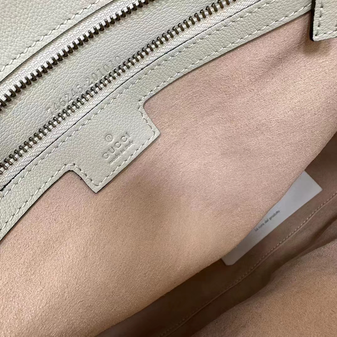 Gucci Women Diana Medium Shoulder Bag White Leather Double G