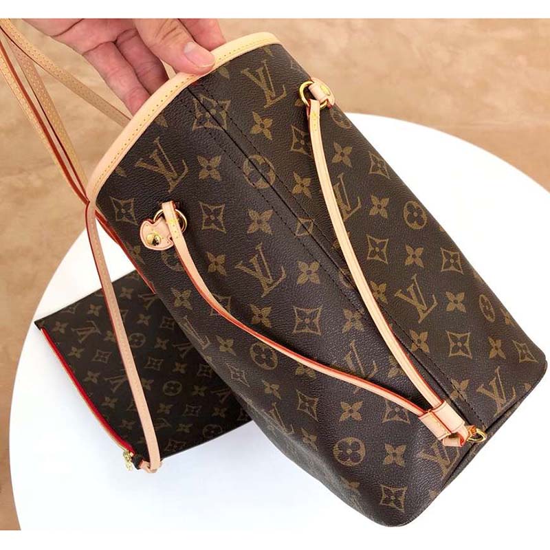 Louis Vuitton LV Women Neverfull MM Bag in Monogram Canvas-Brown