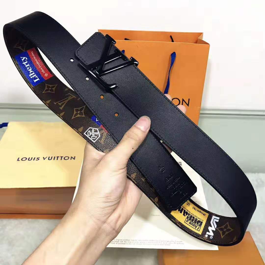 Louis Vuitton LV Initiales 40mm Belt in Monogram Canvas-Brown