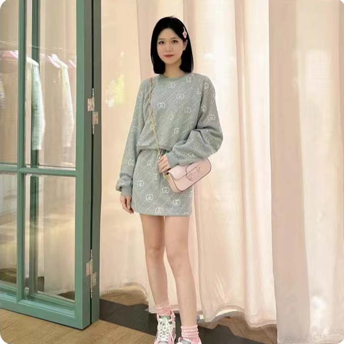 Gucci Unisex Mac80 High Top Sneaker Off White Pink Leather Round Toe Rubber Sole Flat