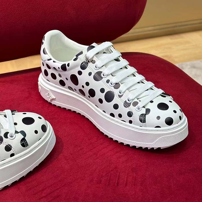 Louis Vuitton Women LV x YK Time Out Sneaker White Printed Calf Leather Monogram Flowers