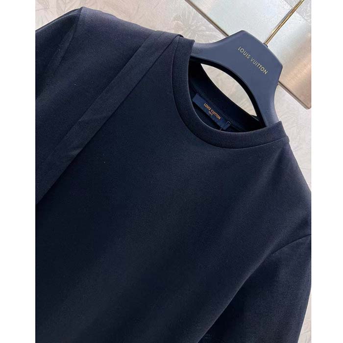 Louis Vuitton Men LV Monogram Accent Lavaliere T-Shirt Cotton Black