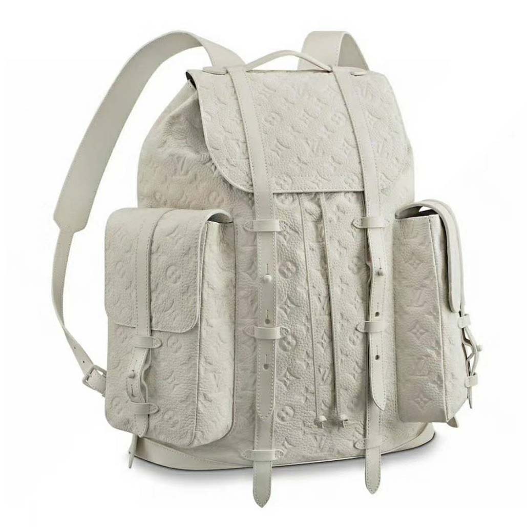 Louis Vuitton LV Men Christopher PM Backpack Taurillon Cowhide-White