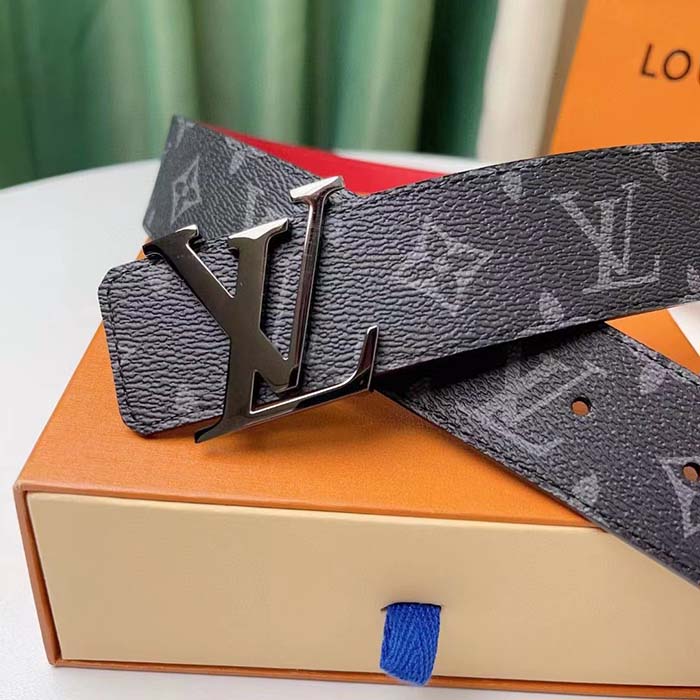Louis Vuitton Unisex LV Initiales 40MM Reversible Belt Monogram Eclipse Canvas Front