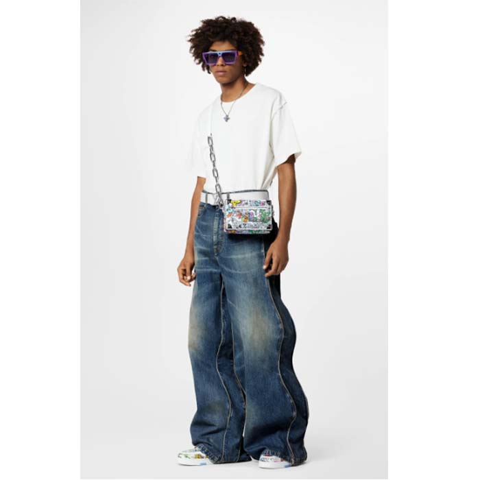 Louis Vuitton Unisex Mini Soft Trunk Black Silver Monogram Eclipse Coated Canvas