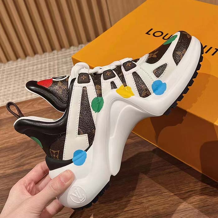 Louis Vuitton Unisex LV x YK Archlight Sneaker Cacao Brown Patent Monogram Canvas Calf Leather