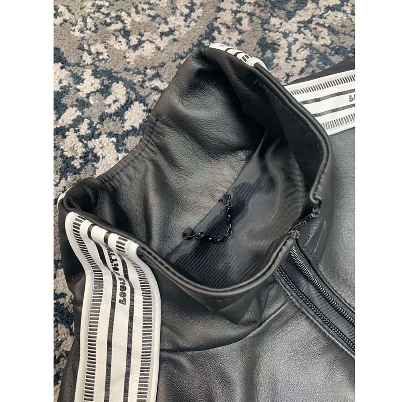 Louis Vuitton LV Women Leather Track Blouson Black Calf Leather Thistle Regular Fit