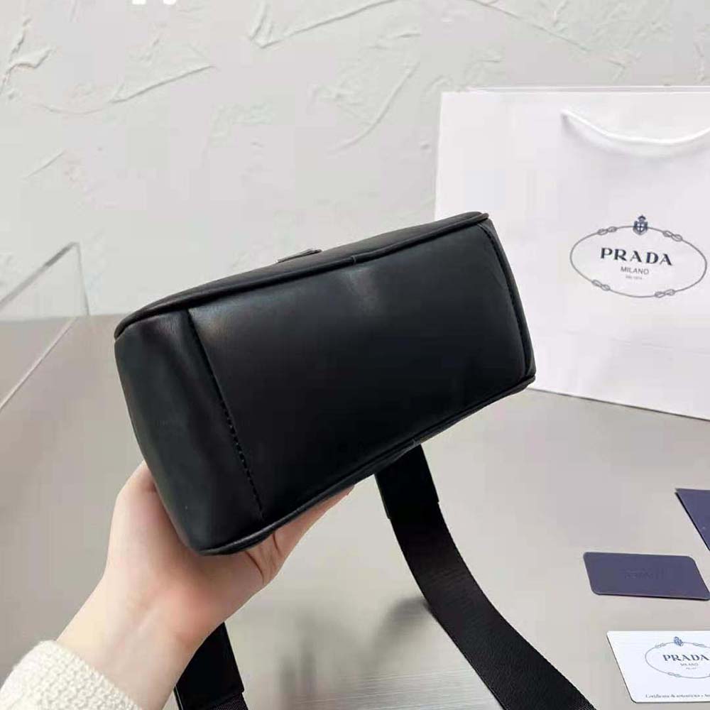 Prada Women Leather Prada Triangle Bag-Black