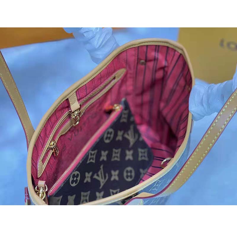 Louis Vuitton LV Unisex Neverfull PM Tote Brown Monogram Coated Canvas Cowhide