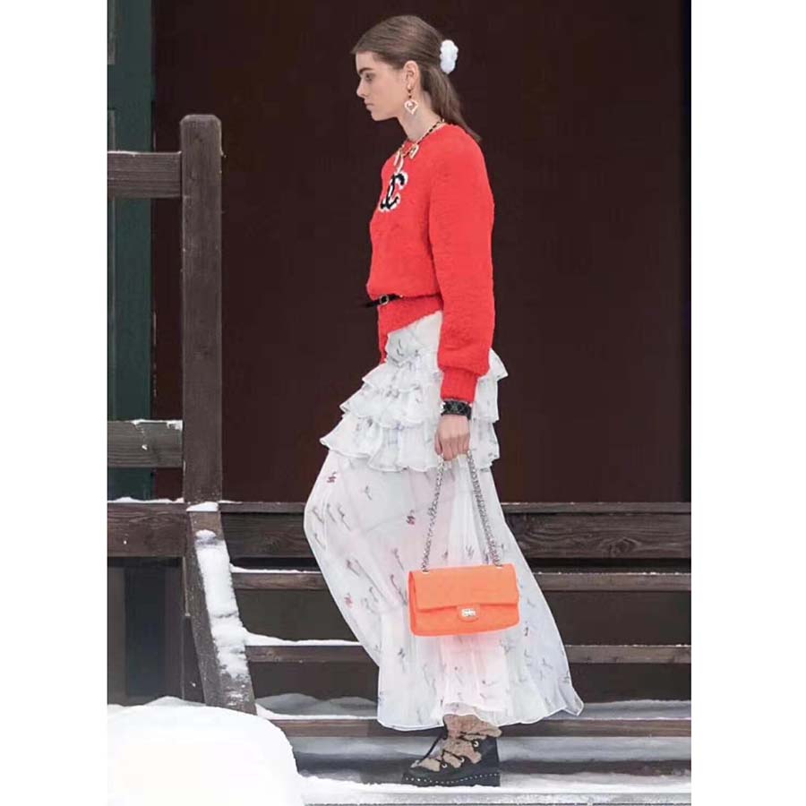 Chanel Women Pullover Wool and Mixed Fibers & Cashmere Sweater-Red