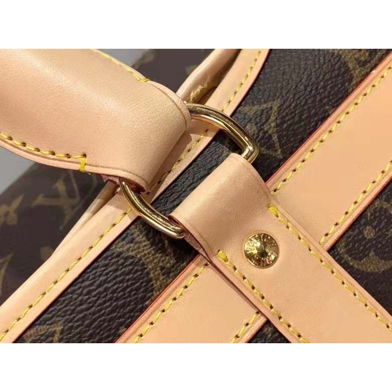 Louis Vuitton Unisex Dog Bag Carrier Brown Monogram Coated Canvas Cowhide Leather