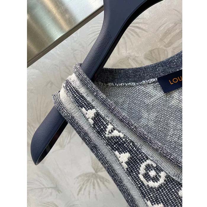 Louis Vuitton Women LV Monogram Jacquard Tank Top Wool Cotton Grey Blue Regular Fit