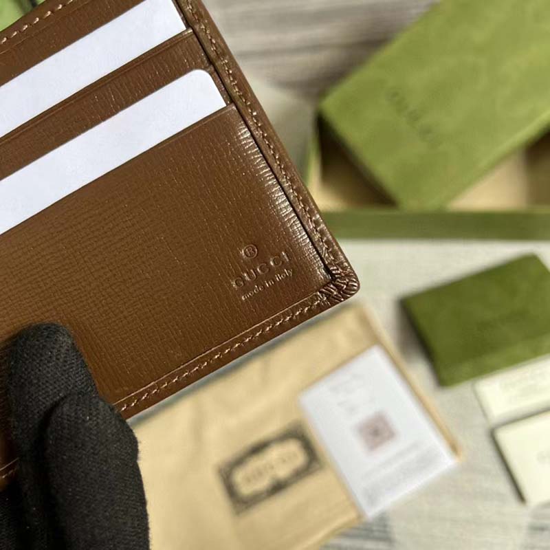 Gucci Unisex GG Wallet Interlocking G Beige Ebony GG Supreme Fabric