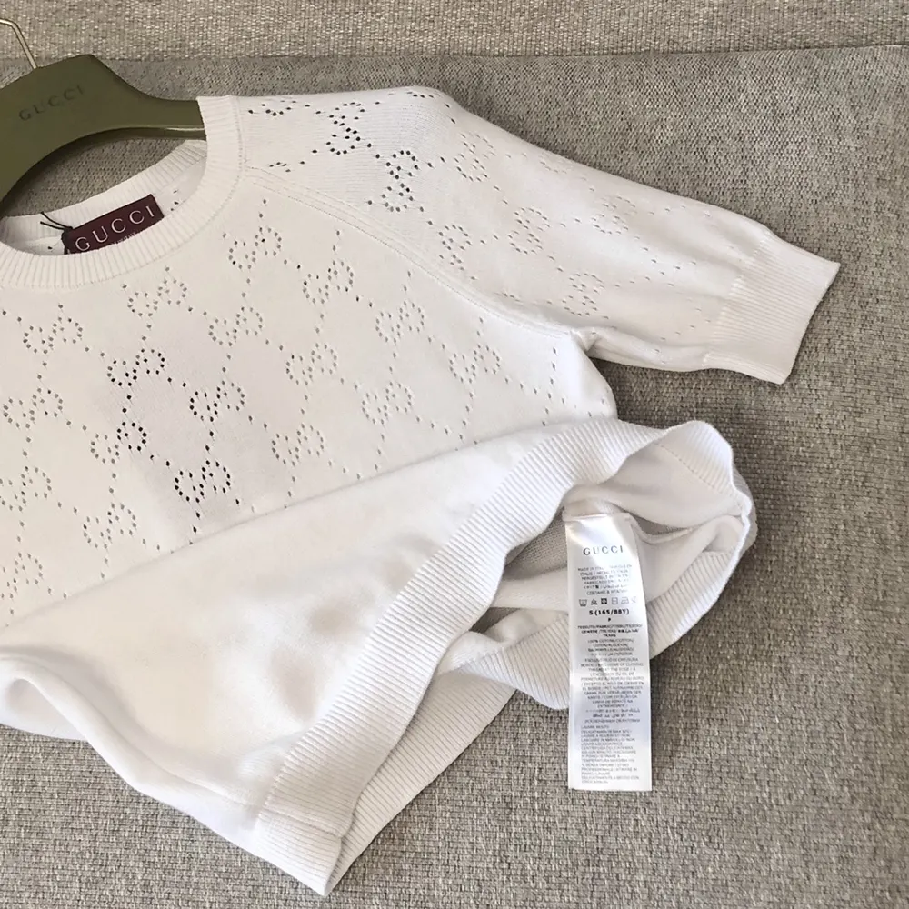 Gucci Women GG Cotton Crewneck Top-White ‎820703XKEO6