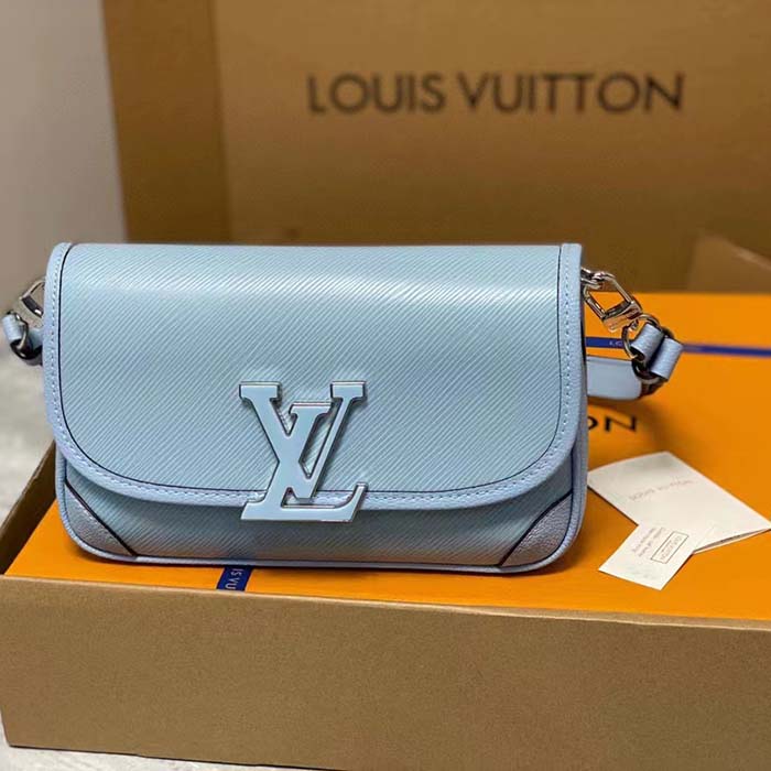 Louis Vuitton LV Women Buci Crossbody Cloud Blue Epi Grained Cowhide Leather