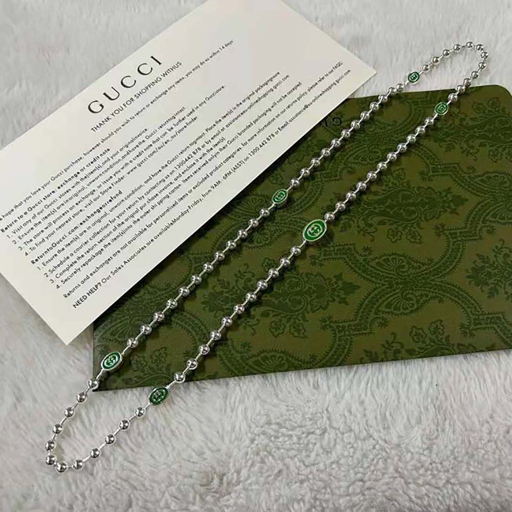 Gucci Women Interlocking G Boule Chain Necklace