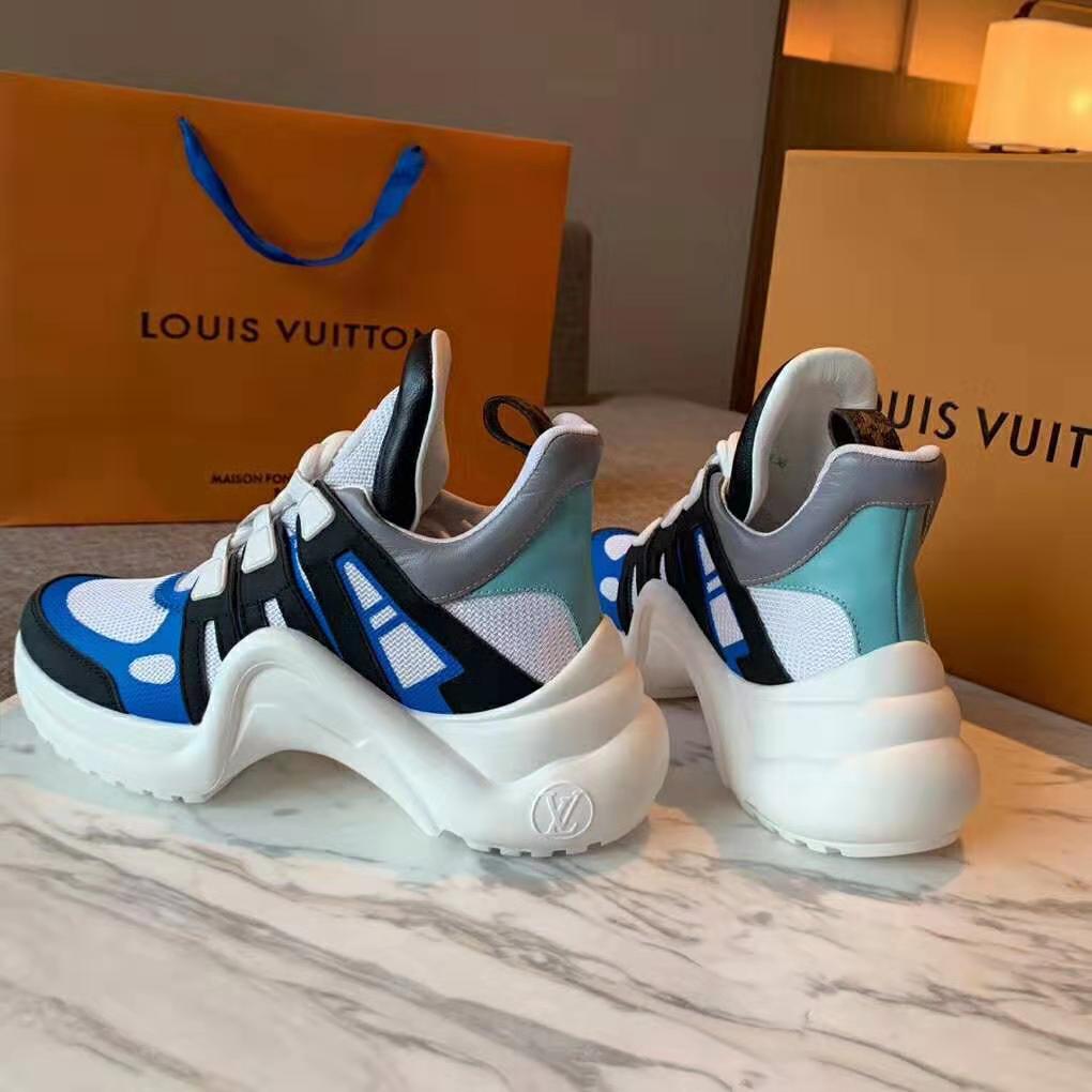 Louis Vuitton LV Unisex LV Archlight Sneaker in Calf Leather and Technical Fabric-Blue