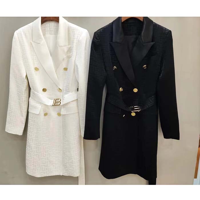 Givenchy Women Check Panel Cotton Gabardine Trench Coat-Black