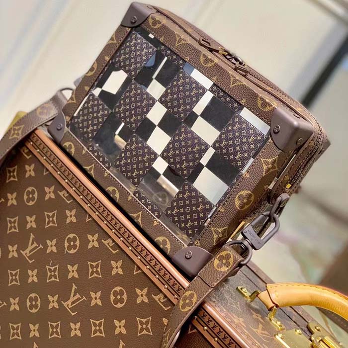 Louis Vuitton LV Unisex Slim Soft Trunk Brown Monogram Chess Coated Canvas PVC