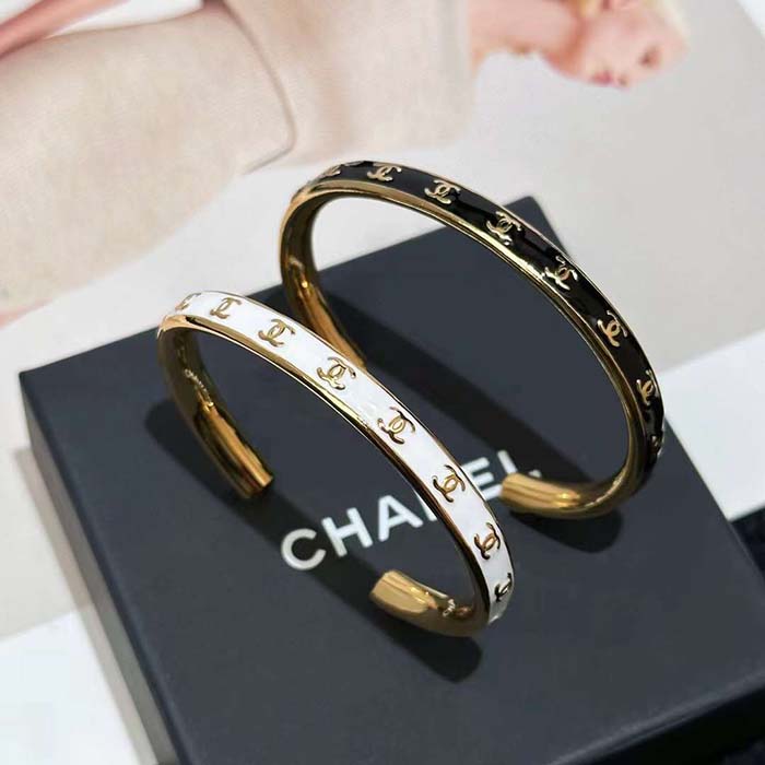 Chanel Women CC Cuff Metal Gold Black Ref. ABC986 B16125 NW383