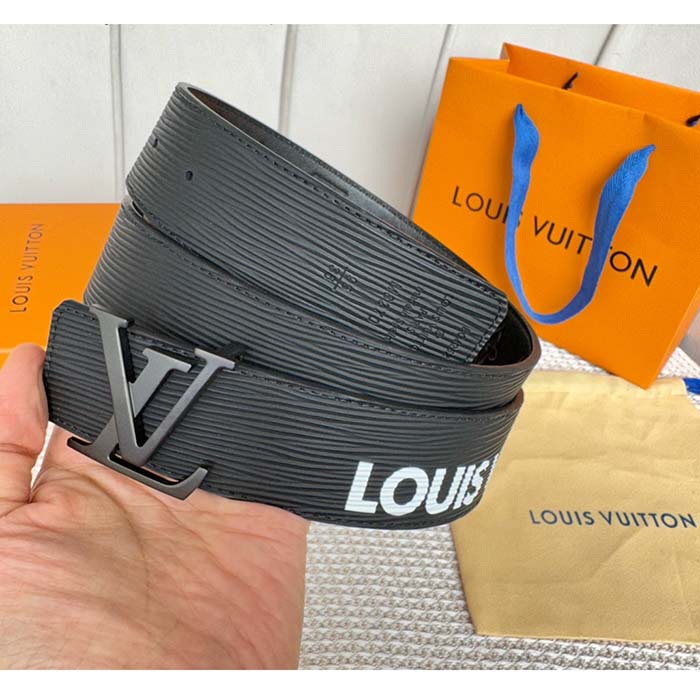 Louis Vuitton Unisex LV Initials 40 MM Reversible Belt Black Eclipse Epi XL Cowhide Leather