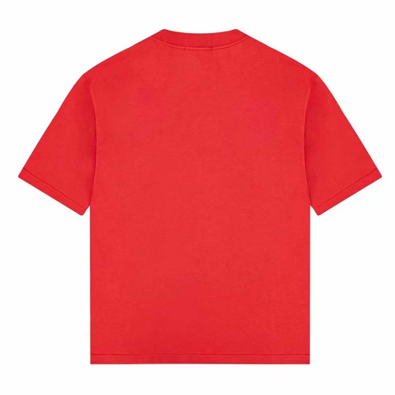 Gucci GG Men Cotton Jersey T-Shirt Red Gucci Mirror Print Crewneck Oversize Fit