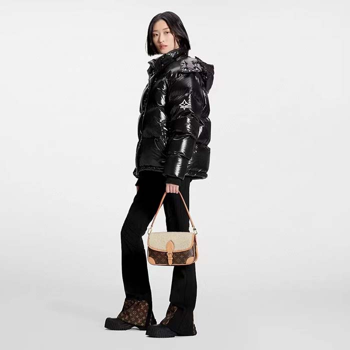 Louis Vuitton Women LV SKI Glossy Nylon Puffer Jacket Polyamide Black