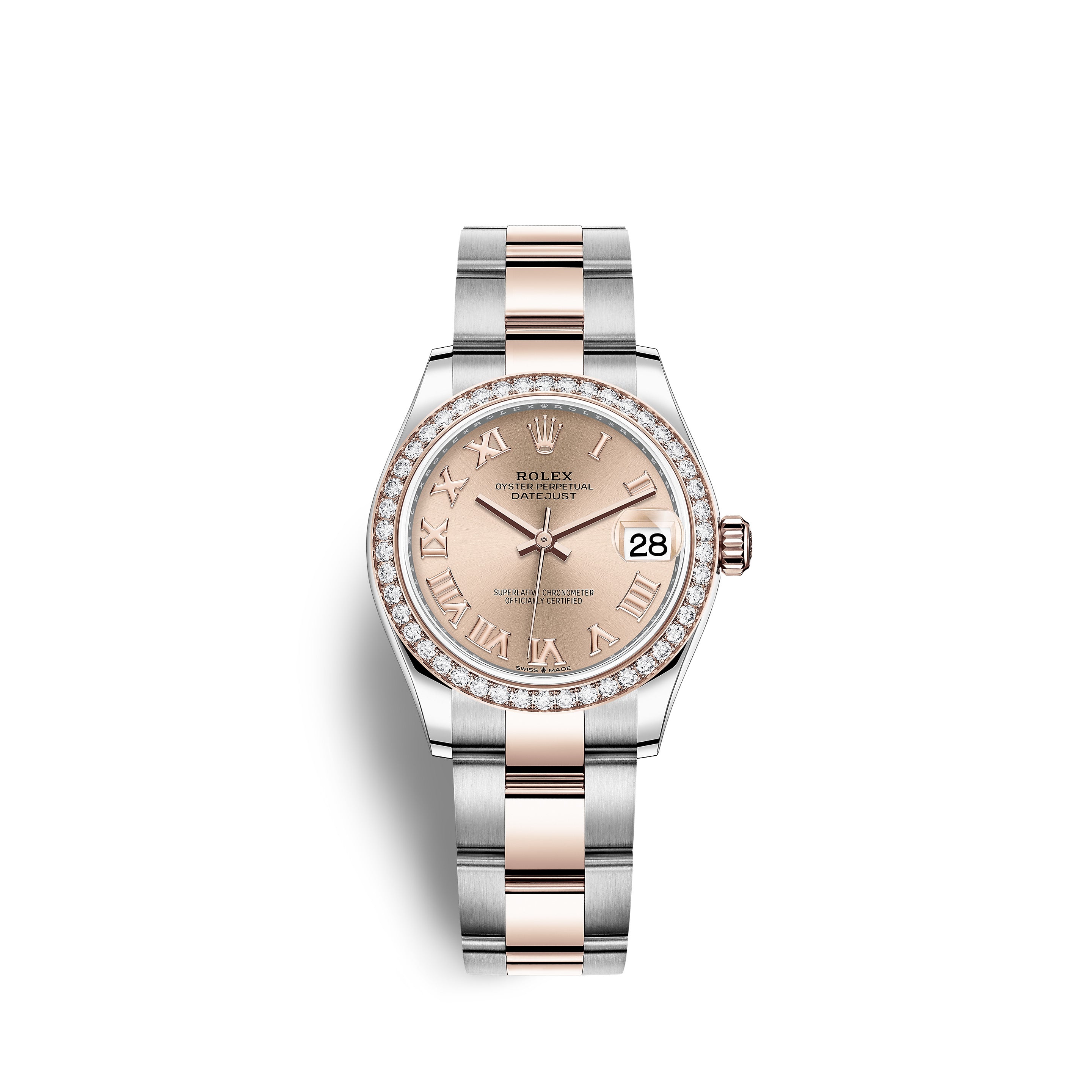 Rolex Datejust 31, Oystersteel, 18kt Everose Gold and diamonds, Ref# 278381RBR-0001