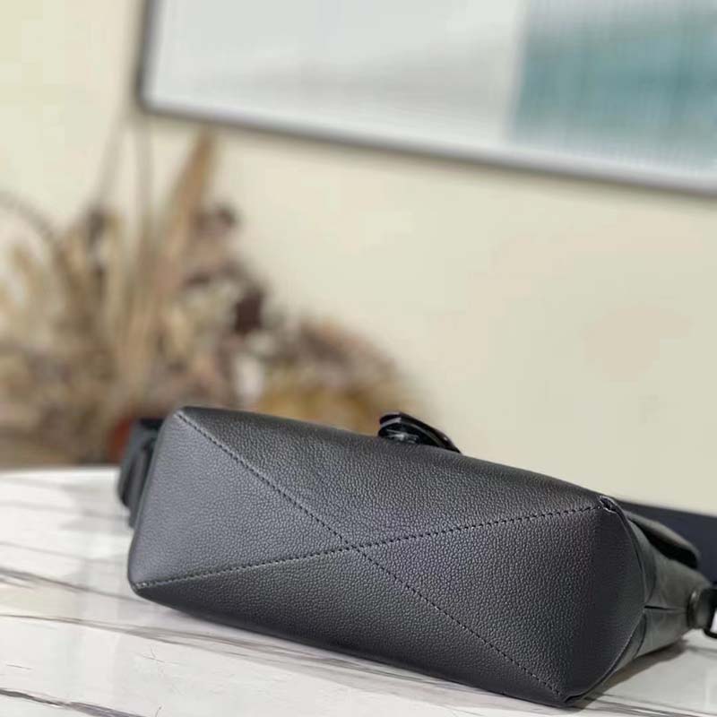 Louis Vuitton LV Unisex Saumur Messenger Monogram Eclipse Coated Canvas Black