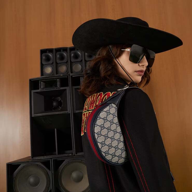 Gucci Unisex Ophidia GG Mini Bag Blue Beige GG Supreme Canvas