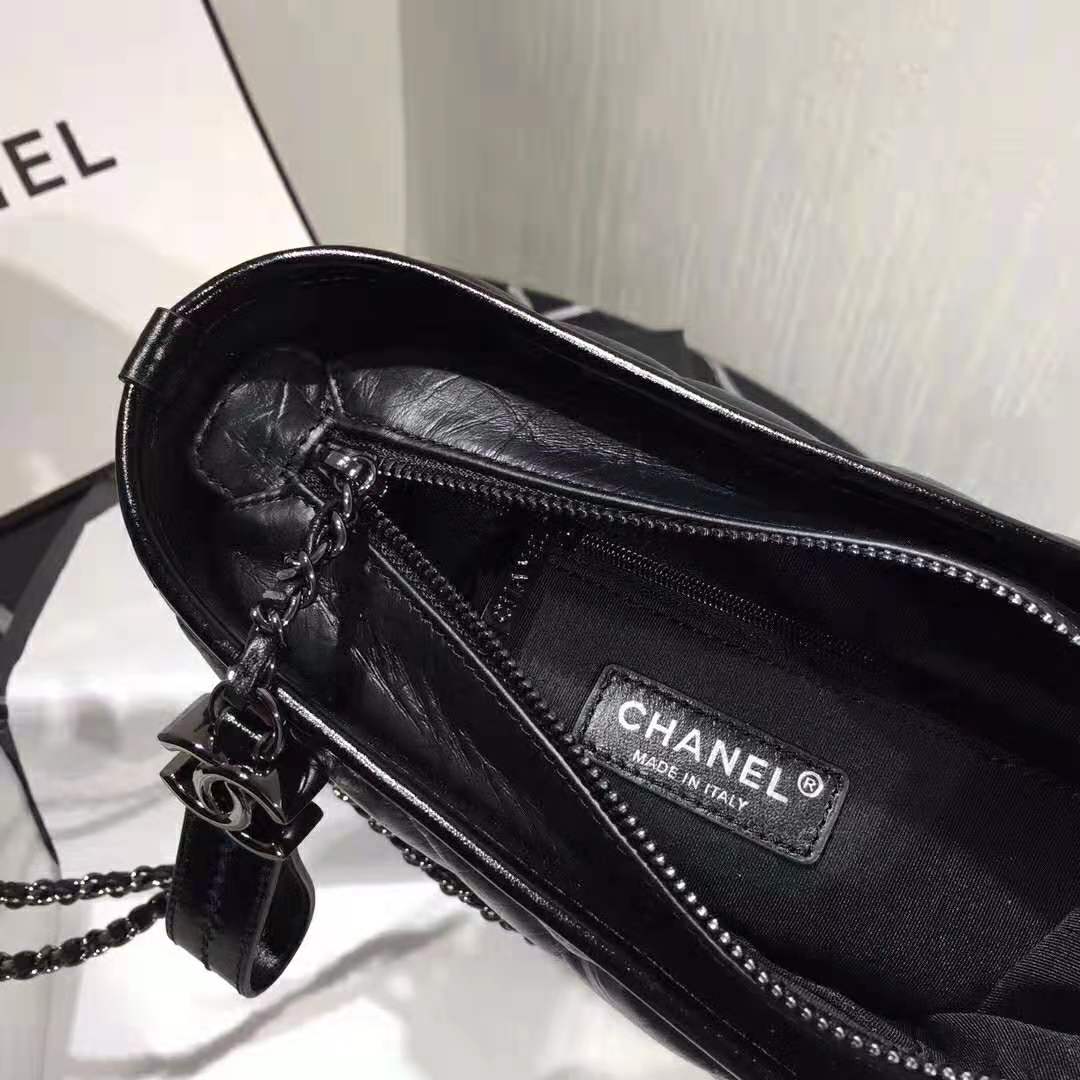 Chanel Women Chanel’s Gabrielle Small Hobo Bag in Aged and Smooth Calfskin-Black
